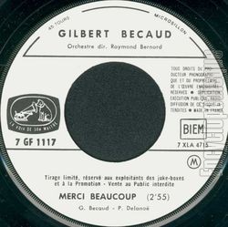 [Pochette de L’important c’est la rose (Gilbert BCAUD) - verso]