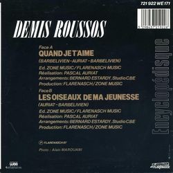 [Pochette de Quand je t’aime  ( remix ) (Demis ROUSSOS) - verso]