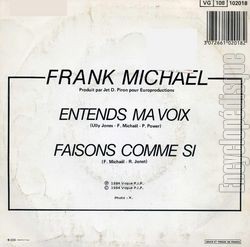 [Pochette de Entends ma voix (Frank MICHAEL) - verso]