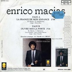 [Pochette de La France de mon enfance (Enrico MACIAS) - verso]