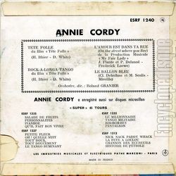 [Pochette de Tte folle (Annie CORDY) - verso]