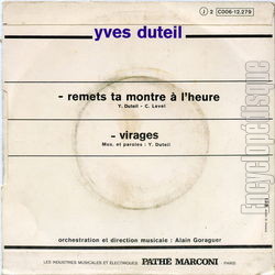 [Pochette de Remets ta montre  l’heure (Yves DUTEIL) - verso]