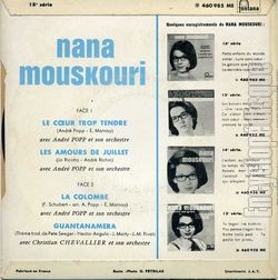 [Pochette de Le cœur trop tendre (Nana MOUSKOURI) - verso]