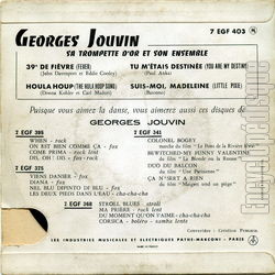 [Pochette de Fever (39 de fivre) (Georges JOUVIN) - verso]