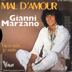 [Pochette de Mal d’amour (Gianni MARZANO) - verso]