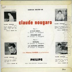 [Pochette de Je suis sous… (Marie-Christine) (Claude NOUGARO) - verso]