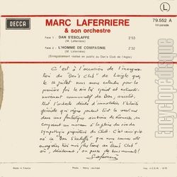 [Pochette de Dan s’esclaffe (Marc LAFERRIRE) - verso]