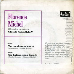 [Pochette de Tu me donnes envie (Florence MICHEL) - verso]