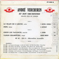 [Pochette de Le train de l’amiti (Andr VERCHUREN) - verso]