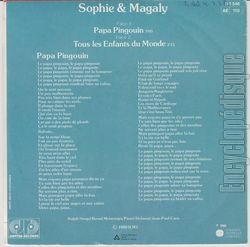 [Pochette de Papa pingouin (SOPHIE ET MAGALY) - verso]