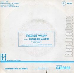 [Pochette de Toutes les chansons d’amour sont tristes (Franois VALRY) - verso]