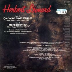 [Pochette de a donne envie d’aimer (Herbert LONARD) - verso]