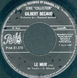 [Pochette de Le mur (Gilbert BCAUD)]