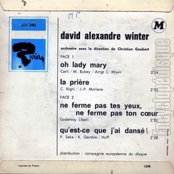 [Pochette de Oh Lady Mary (David Alexandre WINTER) - verso]