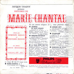 [Pochette de Histoires de Marie Chantal (THTRE / SPECTACLE) - verso]