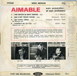 [Pochette de Nos doigts se sont croiss (AIMABLE) - verso]