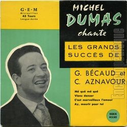 [Pochette de Chante les grands succs de Charles Aznavour et Gilbert Bcaud (Michel DUMAS)]