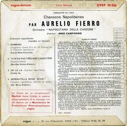 [Pochette de Aurlio FIERRO -  Bambino  (Les FRANCOPHILES) - verso]