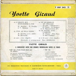 [Pochette de L’amour qui m’enchaine  toi (Yvette GIRAUD) - verso]