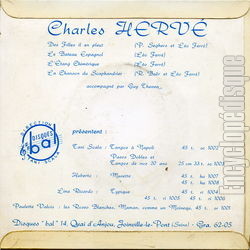 [Pochette de Charles Herv chante Lo Ferr (Charles HERV) - verso]