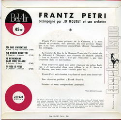 [Pochette de Toi que j’inventais (Frantz PETRI) - verso]