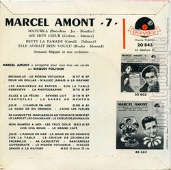 [Pochette de Mazurka - N7 (Marcel AMONT) - verso]