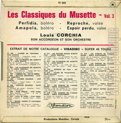 [Pochette de classiques du musette vol.3 (Louis CORCHIA) - verso]