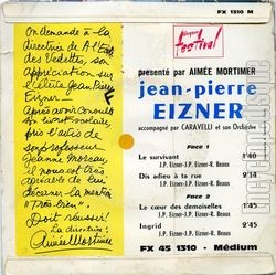 [Pochette de Le survivant (Jean-Pierre EIZNER) - verso]