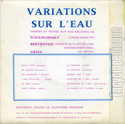 [Pochette de Variations sur l’eau (Des LVES DE L’COLE SECONDAIRE BLANCHE DE CASTILLE) - verso]