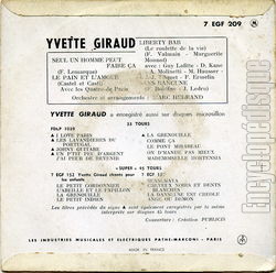 [Pochette de Seul un homme peut faire a (Yvette GIRAUD) - verso]