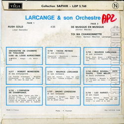 [Pochette de Rush gold (Maurice LARCANGE) - verso]