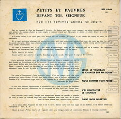 [Pochette de Petits et pauvres devant toi, Seigneur (Les PETITES SOEURS DE JSUS) - verso]