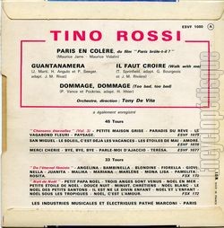 [Pochette de Paris en colre (Tino ROSSI) - verso]