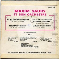 [Pochette de Le barbu sans barbe (Maxim SAURY) - verso]