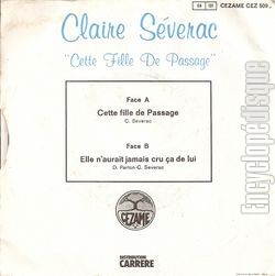 [Pochette de Cette fille de passage (Claire SVERAC) - verso]