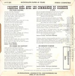 [Pochette de Chantez Nol avec Les Commandos du Seigneur (Les COMMANDOS DU SEIGNEUR) - verso]