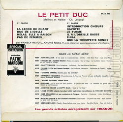 [Pochette de Le petit Duc (THTRE / SPECTACLE) - verso]