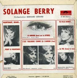 [Pochette de Maintenant, quand vient le printemps (Solange BERRY) - verso]