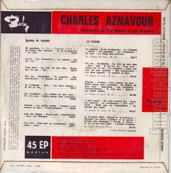 [Pochette de La Mamma (Charles AZNAVOUR) - verso]