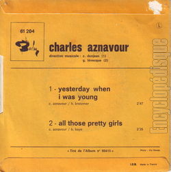 [Pochette de Yesterday when I was young (Charles AZNAVOUR) - verso]