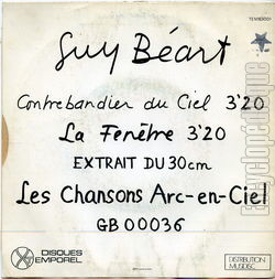 [Pochette de Contrebandier du ciel (Guy BART) - verso]