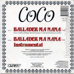 [Pochette de Ballader ma nana (COCO) - verso]