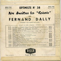 [Pochette de Nos anctres les grivois (Fernand DALLY) - verso]