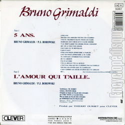 [Pochette de 5 ans (Bruno GRIMALDI) - verso]