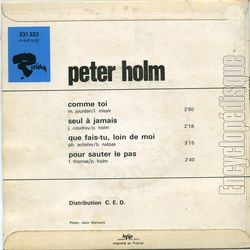 [Pochette de Comme toi (Peter HOLM) - verso]