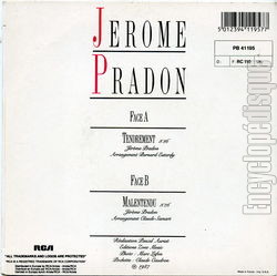 [Pochette de Tendrement (Jrome PRADON) - verso]