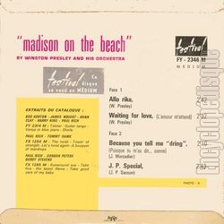 [Pochette de Madison on the beach (Winston PRESLEY) - verso]