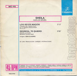 [Pochette de Los reyes magos (SHEILA) - verso]