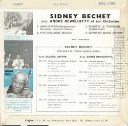 [Pochette de Amour perdu (Sidney BECHET) - verso]