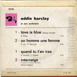 [Pochette de Love is blue (Eddie BARCLAY) - verso]